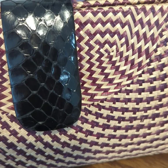 Rafe New York Woven Straw Clutch Handbag - Picture 2 of 7